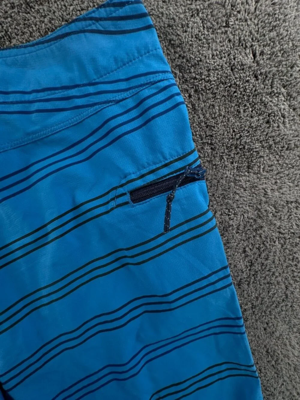 Patagonia Swim Trunk Men Board Shorts Adult Swimming Size 30 Blue Striped String